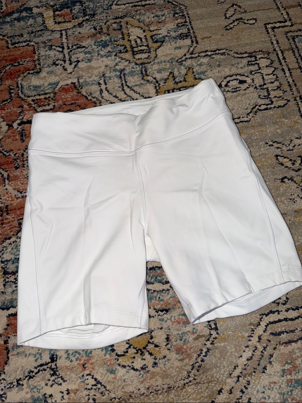 Outdoor Voices White High-Rise Bike Shorts - Picture 2 of 5